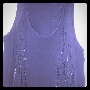 Beautiful navy top with black beading